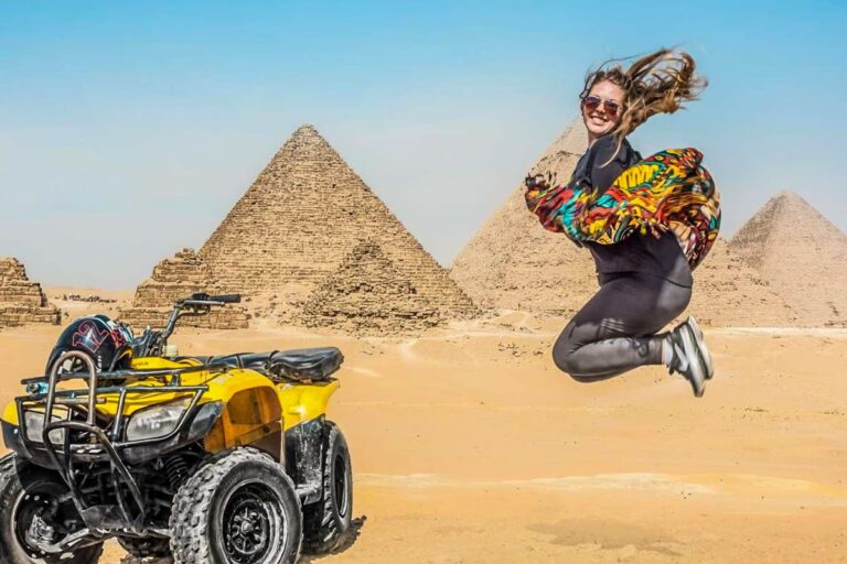 Quad Bike At Giza Pyramids At Sunset